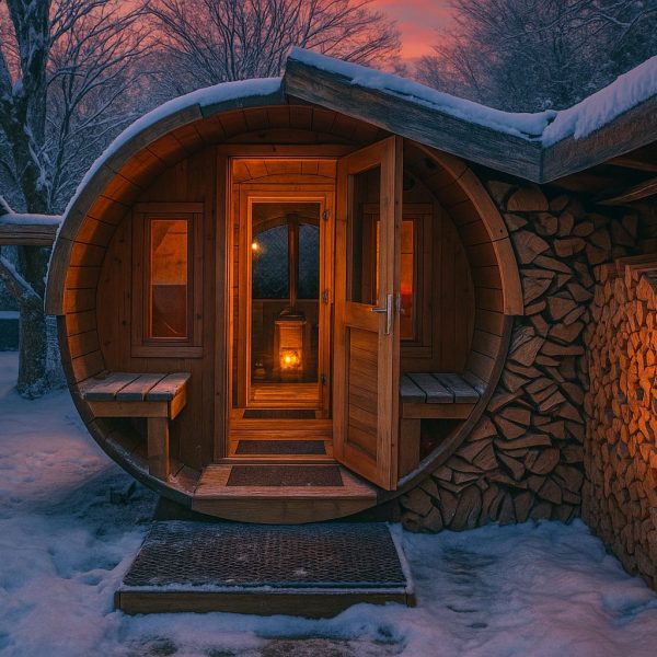 Waldlusti – Holzsauna im Winter